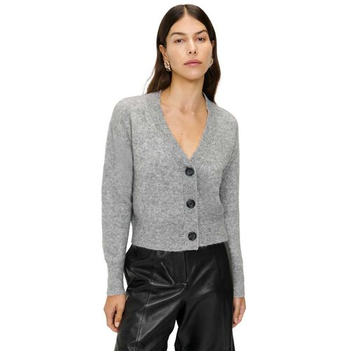 Veronika Maine Fuzzy Three Button Cardigan